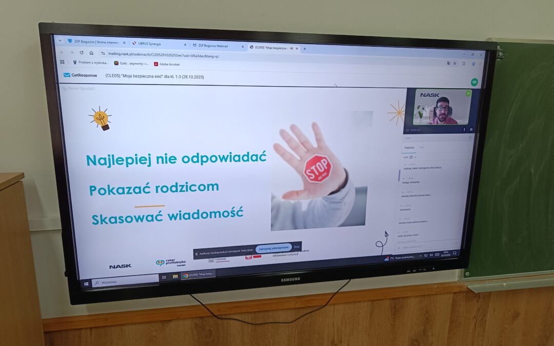 Webinar dla klas I-III z projektu Cyberlekcje 3.0 „Moja bezpieczna sieć”