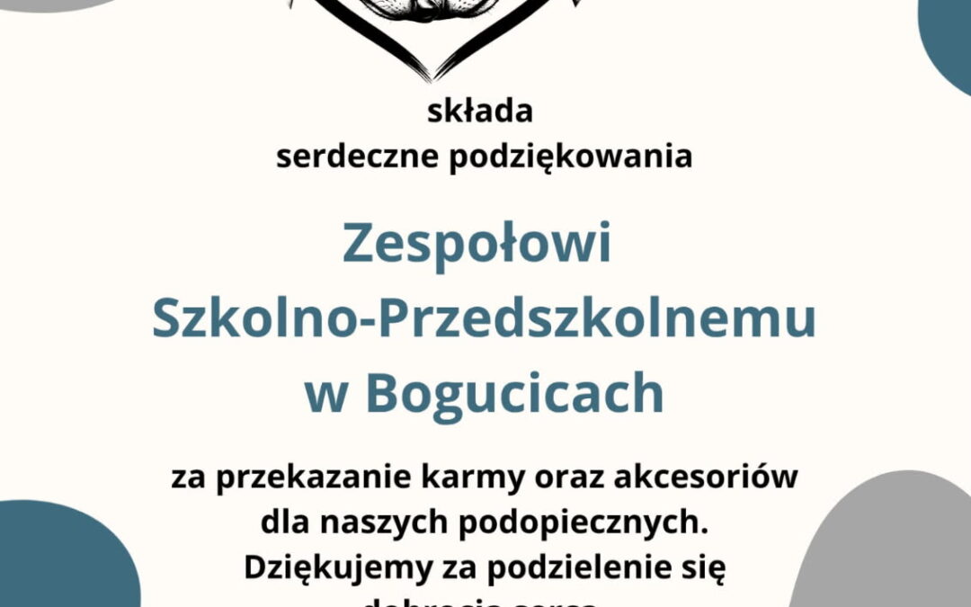 Szkolne Koło Wolontariatu pomaga czworonogom.